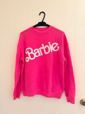 Barbie Pink Crewneck Sweatshirt with White Logo